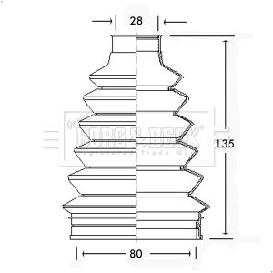 BORG & BECK Paljekumisarja, vetoakseli BCB2325